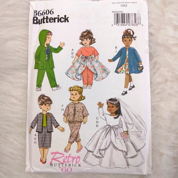 Butterick B6606 Retro 1960 clothes for American Girl Doll & 18" dolls - Picture 1 of 5
